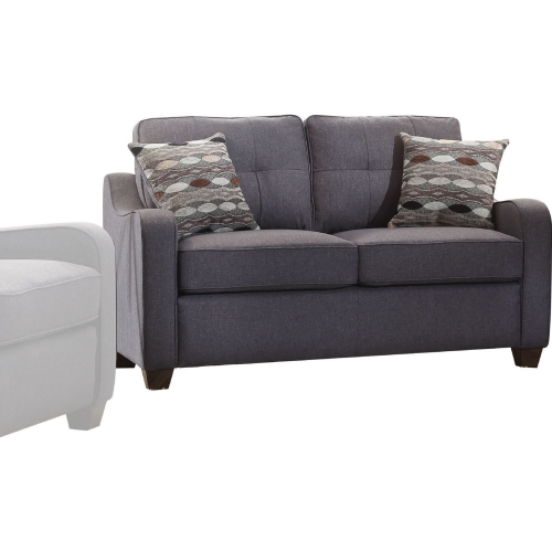 Cleavon II Loveseat with 2 Pillows in Gray Linen