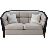 Zemocryss Loveseat with 2 pillows in Tufted Beige Fabric