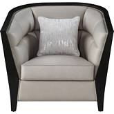 Zemocryss Accent Chair with 1 pillow in Tufted Beige Fabric