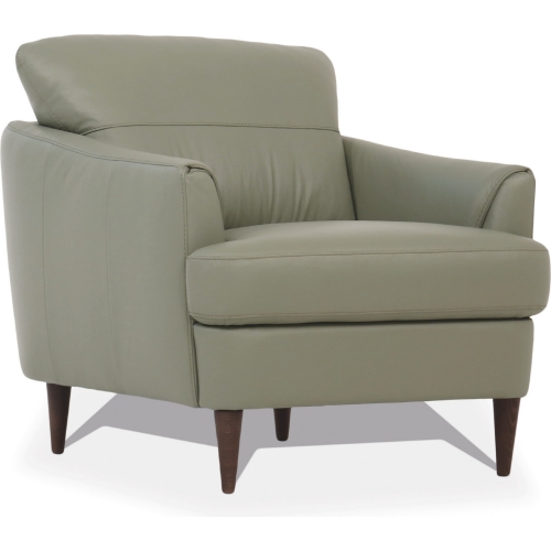 Helena Accent Chair in Moss Green Leather