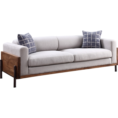 Pelton Sofa in Exposed Walnut Finish Wood & Fabric