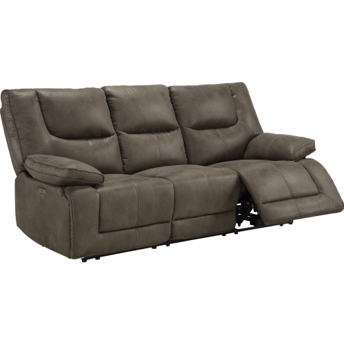 Harumi Power Motion Sofa with USB in Gray Leather-Aire