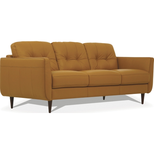 Radwan Sofa in Tufted Caramel Leather