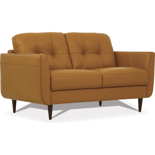 Radwan Loveseat in Tufted Caramel Leather