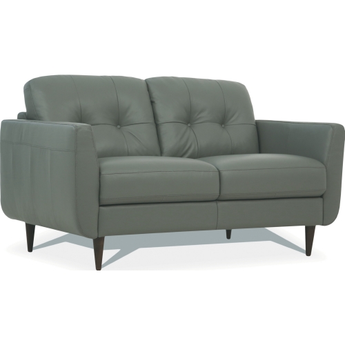 Radwan Loveseat in Tufted Pesto Green Leather