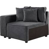 Silvester Modular Sectional Left Facing Chair in Gray Fabric