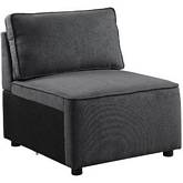 Silvester Modular Sectional Sofa Armless Chair in Gray Fabric