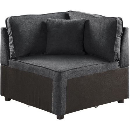 Silvester Modular Sectional Sofa Wedge in Gray Fabric