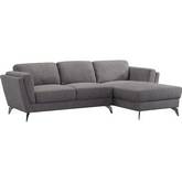 Beckett Sectional Sofa with Right Facing Chaise in Gray Fabric