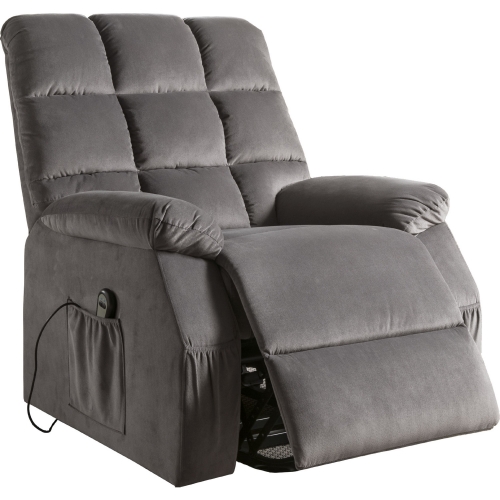 Ipompea Power Lift Recliner with Massage in Gray Velvet