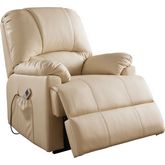 Ixora Power Lift Massage Recliner in Beige Leatherette