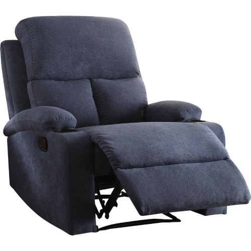 Rosia Manual Recliner in Blue Linen