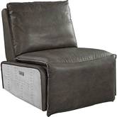 Metier Power Motion Recliner in Gray Top Grain Leather & Aluminum