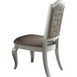 Francesca Dining Chair in Silver Leatherette & Champagne (Set of 2)