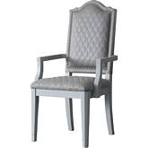 House Marchese Dining Arm Chair in Two Tone Gray Fabric (Set of 2)