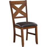 Apollo Dining Chair in Espresso Leatherette & Walnut (Set of 2)
