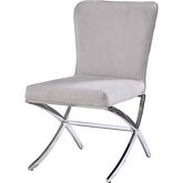 Daire Dining Chair in Light Grey Velvet & Chrome (Set of 2)