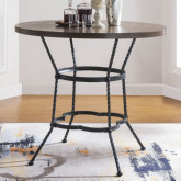 Qamar 5 Piece Counter Height Set in Walnut & Antique Black