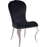 Hiero Dining Chair in Black Fabric & Stainless Steel (Set of 2)