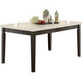 Nolan 64" Dining Table in White Marble & Salvage Dark Oak
