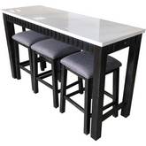 Necalli 4 Piece Counter Height Dining Set in Marble & Espresso