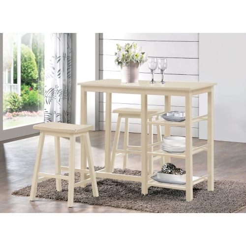 Nyssa 3 Piece Counter Height Dining Set in Buttermilk