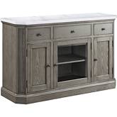 Zumala Server in Faux Marble & Weathered Oak Finish