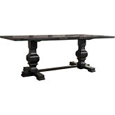 Morland 88" Dining Table with Double Pedestal in Vintage Black