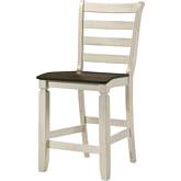 Tasnim Counter Height Chair in Oak & Antique White (Set of 2)