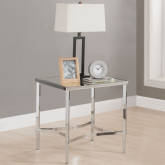 Petunia End Table in Chrome & Mirror