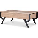 Kalina Coffee Table in Rustic Wood & Black Metal