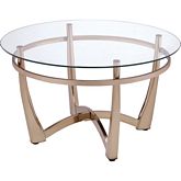 Orlando II Coffee Table in Champagne & Clear Glass