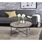 Bage Coffee Table in Weathered Gray Oak Finish & Metal