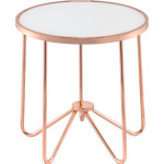 Alivia End Table in Rose Gold & Frosted Glass