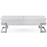 Calnan Coffee Table w/ Lift Top in White & Chrome
