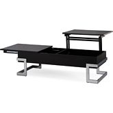 Calnan Coffee Table w/ Lift Top in Black & Chrome