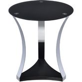 Geiger End Table in Chrome & Black Glass