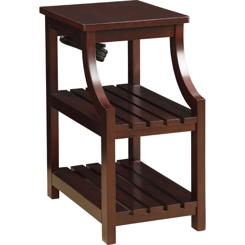 Wasaki Side Table with USB Power Dock in Espresso Finish