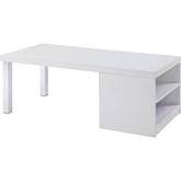 Harta Coffee Table in High Gloss White & Chrome