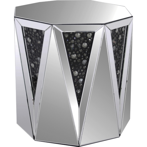Noor End Table in Mirrored Finish with Crystals