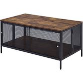 Winam Coffee Table in Antique Oak & Black