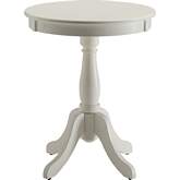 Alger Round End Table in White Finish Wood