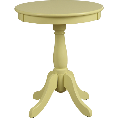 Alger Round End Table in Light Yellow Finish Wood