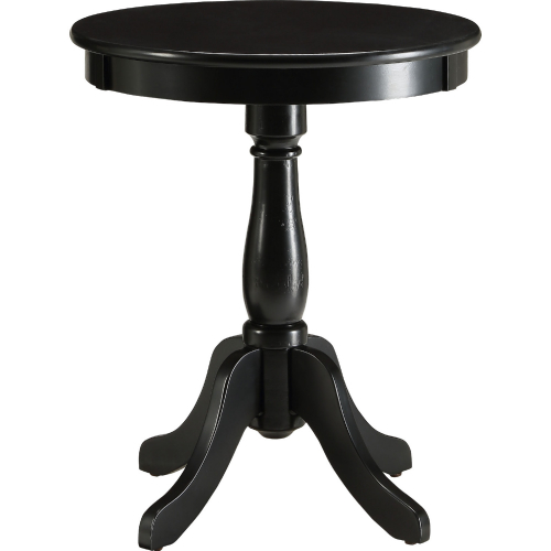 Alger Round End Table in Black Finish Wood