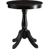 Alger Round End Table in Black Finish Wood