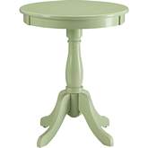 Alger Round End Table in Light Green Finish Wood