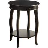 Alysa End Table in Black Finish Wood