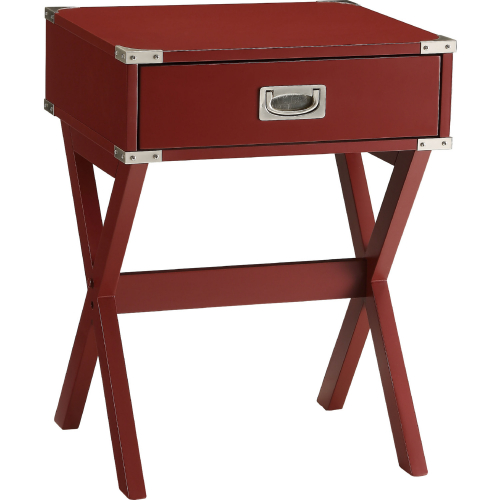Babs End Table in Red Finish Wood