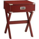 Babs End Table in Red Finish Wood
