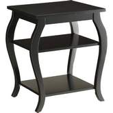 Becci End Table in Black Finish Wood